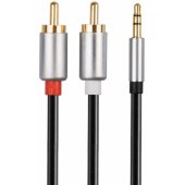 LB0092 3,5 mm lizdas į 2x RCA 1,5 m juodas