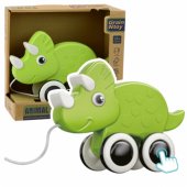 Dinosaur Pull String Toy Squeaker Eco Green