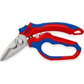 KNIPEX Angled Electrician®s Scissors 95 05 20 SB (red/ blue)