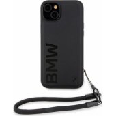 Signature Leather Wordmark Cord iPhone 15/ 14/ 13 Black