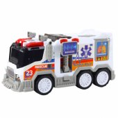 Ambulance City greitosios medicinos pagalbos automobilis, važiuoja, šviečia ir skleidžia garsus