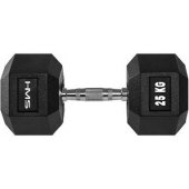 HMS hantelis Hex Pro gumuotas 1 x 25 kg