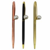 Metal Ballpoint Pen Automatic Pearl Blue Ink 1.0mm