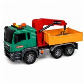 Truck with Crane, Containers for Waste Sorting, Drive, Light, Sound