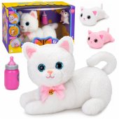 Interactive Kitten with Bottle and Little Sounds Melodies Recording Wh