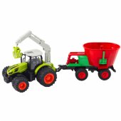 Agricultural Tractor With Seeder And Rotary Grabber Remote Controlled