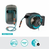 Wall-Mounted Hose Box RollUp XL 35m Black/ Blue