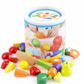 Vegetable and Fruit Chopping Set in a Bucket Board Knife Wooden