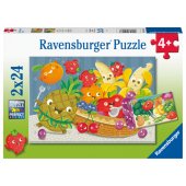 _6821013 Ravensburger dėlionė 2x24 vnt. Švieži vaisiai ir daržovės