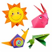 Origami rinkinys, spalvotas popierius, instrukcijų knygelė, 100 lapų