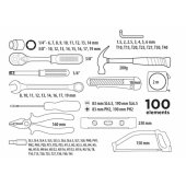 "Top Tools 1/ 4"", 3/ 8"" įrankių rinkinys, 100 dalių