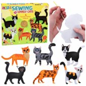Creative veltinių pliušinių kačių siuvimo rinkinys, DIY, 6 vnt.