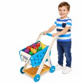 Shopping Cart For Children Shopping Food Accessories Blue 26 pcs.