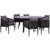 BRISTOL table and 6 chairs black