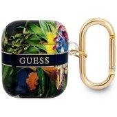 TPU Flower Print Case for Airpods 1/ 2 Blue