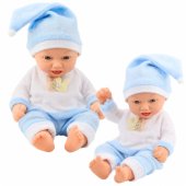 Baby Doll in Blue Pajamas Hat with Pompom