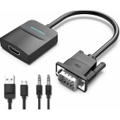 Adapter HDMI VGA/ USB FHD 0.15m Black