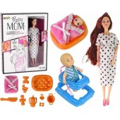 Pregnant Baby Doll Long Hair Accessories