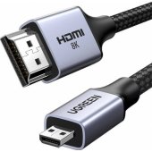 HD164 micro HDMI to HDMI 8K 1m Grey