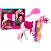 Horse Figurine White Horse Grooming Saddle Stable Farm Cute Horse