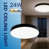 LED Waterproof 24W 3CCT 2640Lm IP54 Ø 300 x 42mm Black