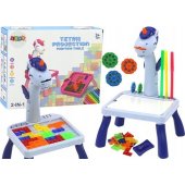 Mini Projector Tetris Table 2in1 mėlynas vienaragis