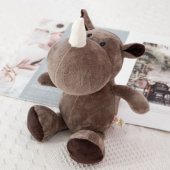 Plush Mascot Cuddly Toy Rhinoceros Brown 25cm