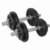 [###435###] Hantelių rinkinys 20kg, su 2 sriegiamais grifais