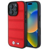 "M Perforated And Stitched Line MagSafe Case iPhone 16 Pro", raudonas