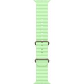 49mm Neon Green Ocean Band - Natural Titanium Finish