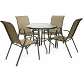 Dublin Table and 4 Chairs Golden Brown