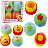 Set of Soft Balls for Toddlers Colorful Fruits 4pcs
