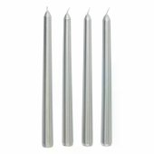 CANDLES SATIN SILVER 192G 4PCS