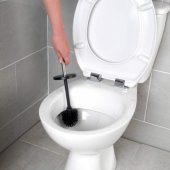 LA036034BLKPEU7 Antibac Flexible Head Toilet Brush - Black