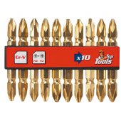 Top Tools PH2 60mm dvipusiai atsuktuvo antgaliai, 10 vnt. - 39D382