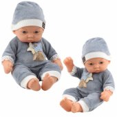 Baby Doll in Gray Pajamas with Stars Hat