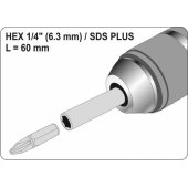 "Yato SDS PLUS adapteris 1/ 4"" antgaliams (YT-04690)