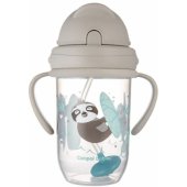 Non-spill cup with weighted straw EXOTIC ANIMALS 6m+ 270ml 56/ 606 Grey
