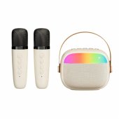 K30 RGB Portable BT karaoke system with x2 Wireless mics
