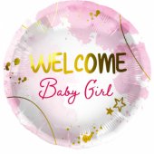 Folinis balionas „Welcome Baby Girl” 45 cm