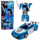 Auto Robot 2in1 Police Car Launcher Small Robots Lights Sounds