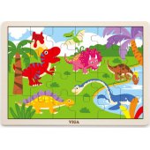 Viga Viga 51460 dėlionė ant lentos, 24 detalės – dinozaurai