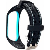 Xiaomi Mi Band 3/ 4 sportinis dirželis, juoda-mėlyna