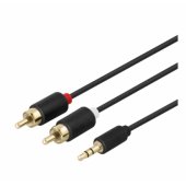 Stereo garso kabelis 3,5 mm 2xRCA 5m Juoda