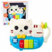 Mini Piano for Toddlers Kitten Blue Lights Sounds