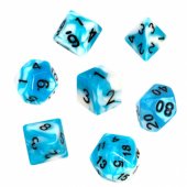 REBEL RPG Dice Set - Bicolor - Blue and White
