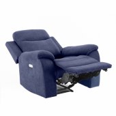 Recliner armchair MILO with electric mechanism, blue