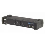 4 prievadų USB DVI Dual Link/ Audio KVMP jungiklis