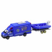 Police Rescue Car Boat Truck Helicopter Blue Set