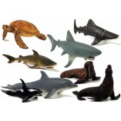Figurki Edukacyjne Morskie Zwierzęta 8 Elementów Rekiny Foka Delfin Mo